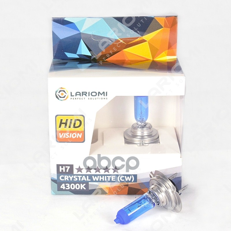 Лампа Галогенная H7 12V 55W Px26d Crystal White (4300K) (Коробка 2 Шт.) LARIOMI арт. LB1124CW