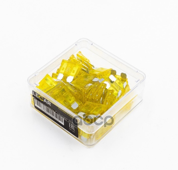 Предохранители Стандарт 20А, 50 шт., пластиковый бокс LECAR LECAR000060503 LECAR арт. LECAR000060503