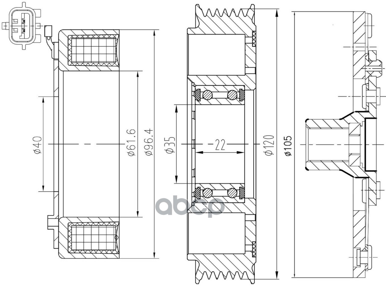 Муфта эл/магн. для компрессора кондиц. LCAC 0178 LUZAR (LMAC 0178) LUZAR арт. LMAC0178