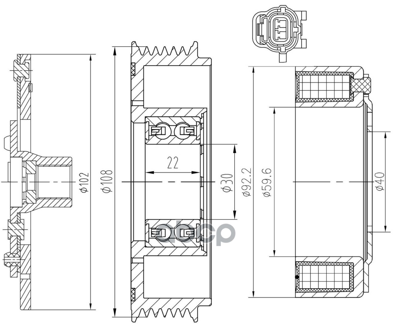 Муфта эл/магн. для компрессора кондиц. LCAC 0194 LUZAR (LMAC 0194) LUZAR арт. LMAC0194