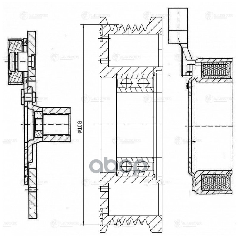 Муфта эл/магн. компрессора кондиц. для а/м Ford Mondeo IV (07-) 2.0i/2.3i (LMAC 1002) LUZAR арт. lmac-1002