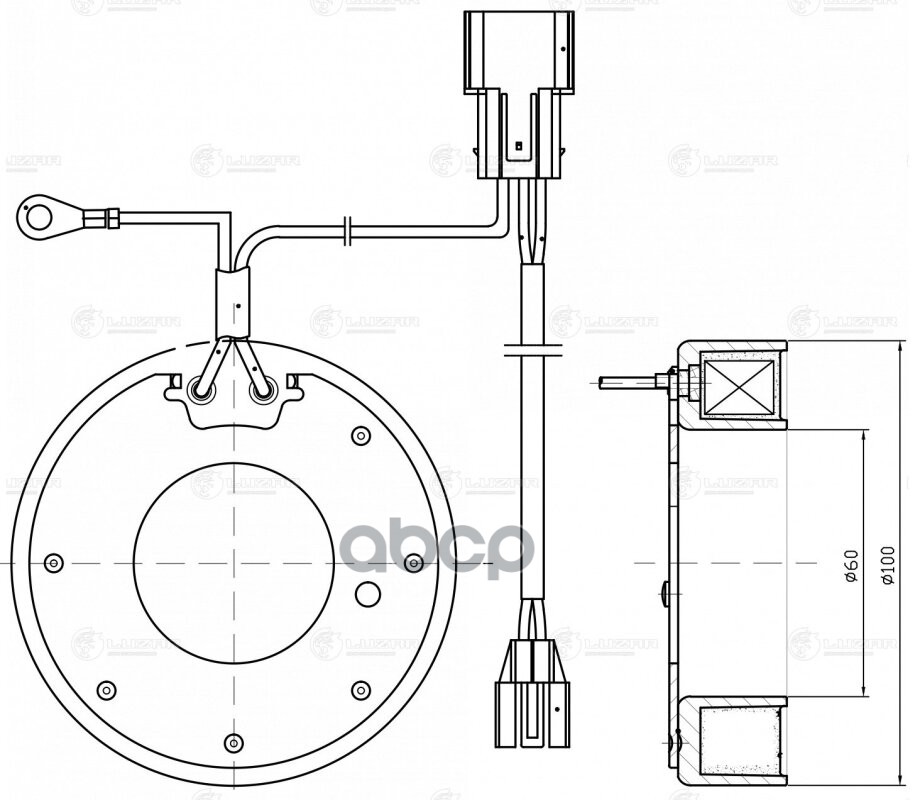 Катушка эл/магн. компрессора кондиц. для а/м Hyundai iX35 (10-)/Kia Sportage III (10-) 2.0i (LMCC 0805) LUZAR арт. LMCC0805