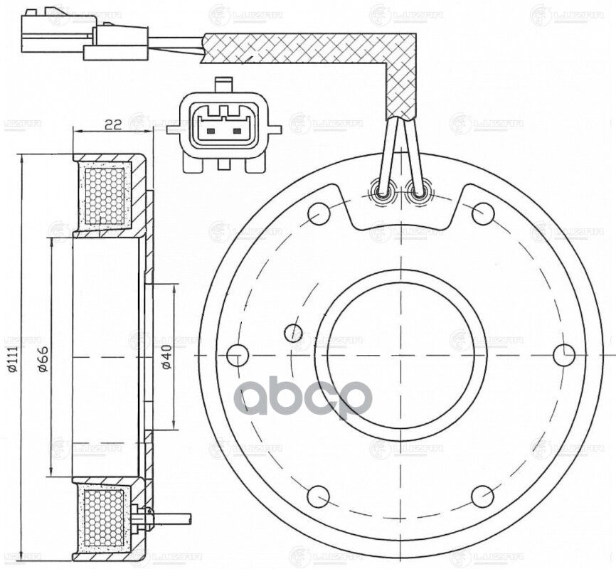 Катушка эл/магн. компрессора кондиц. для а/м Renault Fluence (10-)/Duster (12-) 1.6i (LMСC 0904) LUZAR арт. LMCC0904