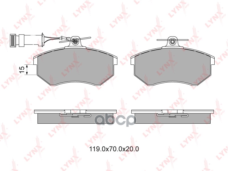 Колодки тормозные передние AUDI 80 1.6-2.0 >94  VW Passat 1.6-2.8 >96 LYNXauto арт. bd-1201