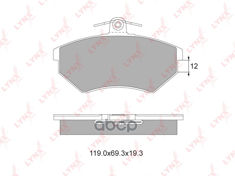 Колодки тормозные передние AUDI 80 1.6-2.3 >94/A4 1.8-1.9TD 95-00  CHERY Tiggo  VW Caddy 1.4-1.0D 95 LYNXauto арт. bd-1205
