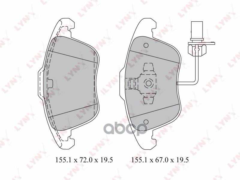 Колодки тормозные передние AUDI A4 07-15 / A5 07-17 LYNXauto арт. bd-1220