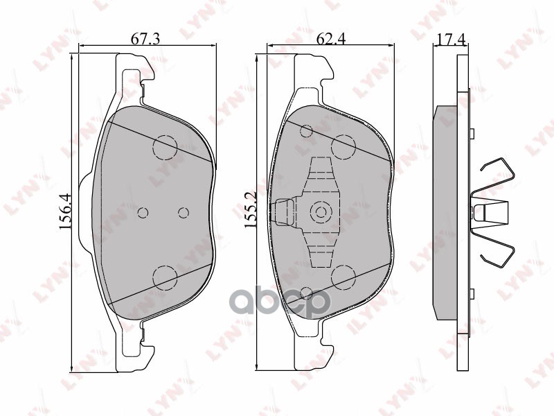Колодки тормозные передние FORD Focus II/Focus C-Max/Kuga 08>  MAZDA 3 03> / MAZDA 5 05>  VOLVO C30 LYNXauto арт. bd-3001