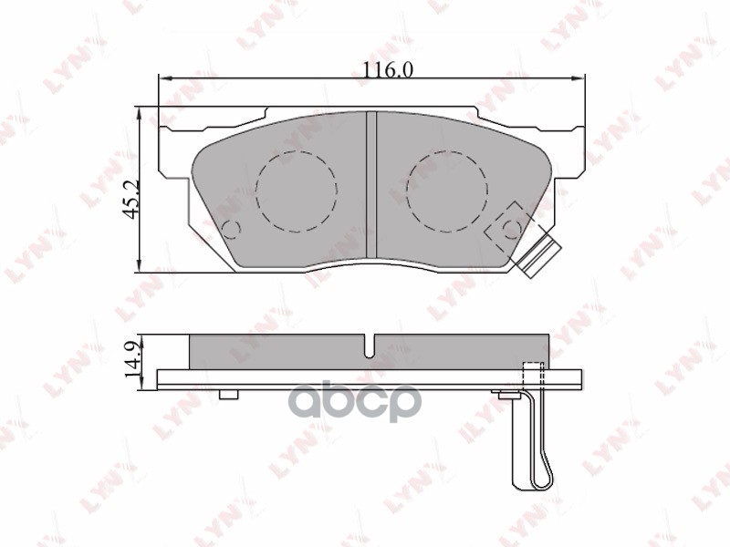 Колодки тормозные передние HONDA Civic 1.3-1.5 91-95/Fit 01> LYNXauto арт. bd-3412