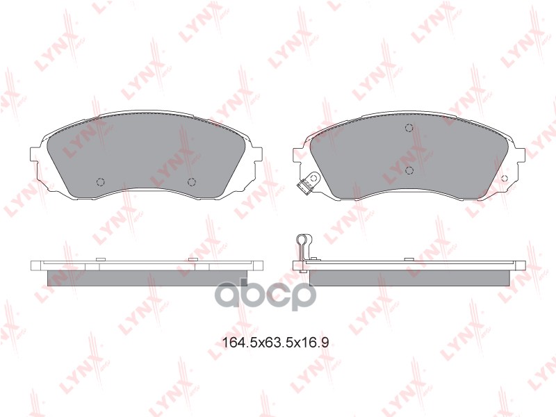 Колодки тормозные передние HYUNDAI H-1 2.5D 97> / Starex 2.5D 97-04  KIA Carnival / Grand Carnival 2 LYNXauto арт. bd-3625