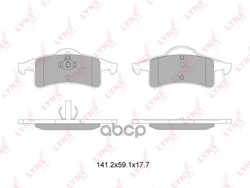 Колодки тормозные задние JEEP Grand Cherokee 2.7D-4.7 01-05 / Cherokee 2.5-4.0 >01 LYNXauto арт. bd-4205