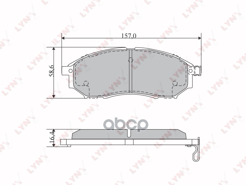 Колодки тормозные передние NISSAN Murano 3.5 04> / Pathfinder 2.5TD 05> LYNXauto арт. bd-5725