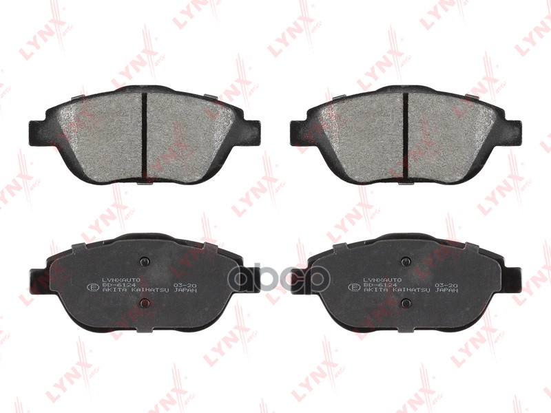 Колодки тормозные передние CITROEN C3 Aircross II 17> / C3 II 09> / DS3 10>  PEUGEOT 2008 I 13> LYNXauto арт. bd-6124