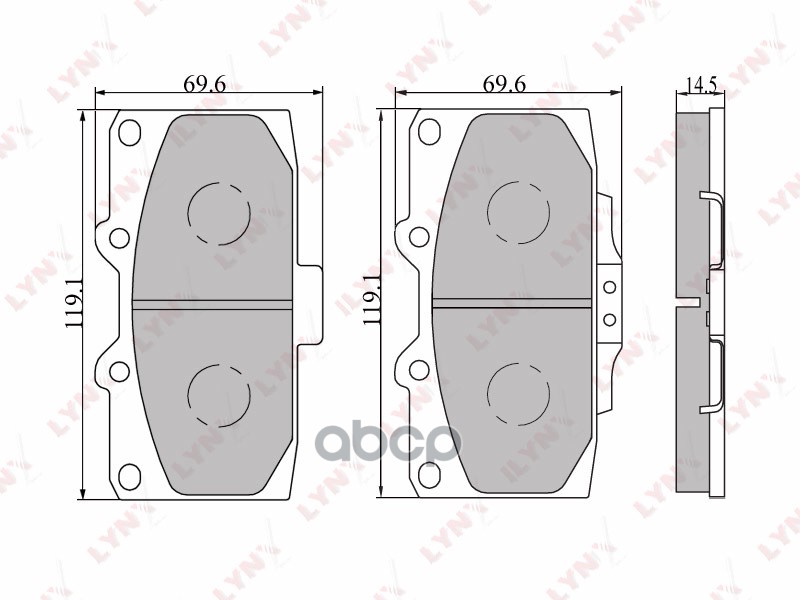 Колодки тормозные передние SUBARU Impreza 2.0-2.0 00> LYNXauto арт. bd-7107
