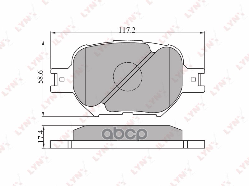 Колодки тормозные передние TOYOTA Corolla Verso 1.6-2.0D 02-04/Celica 1.8 99-06/Caldina 1.8/2.0 02-0 LYNXauto арт. bd-7507