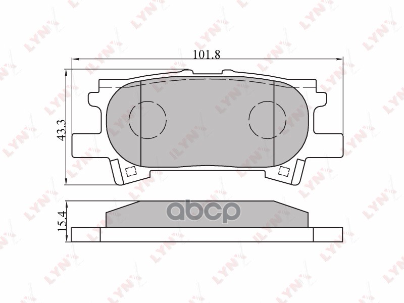 Колодки тормозные задние LEXUS RX300/330/350 03> LYNXauto арт. bd-7534