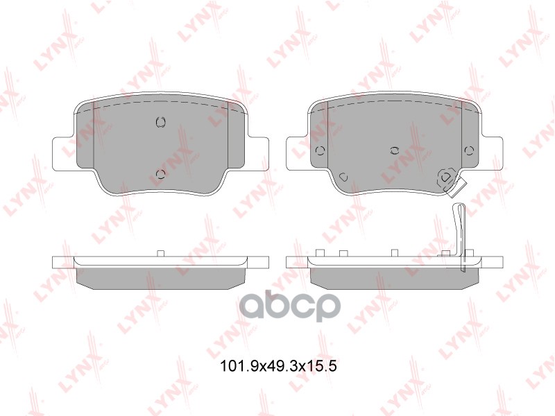 Колодки тормозные задние TOYOTA Verso 1.6-2.2D 09> LYNXauto арт. bd-7601