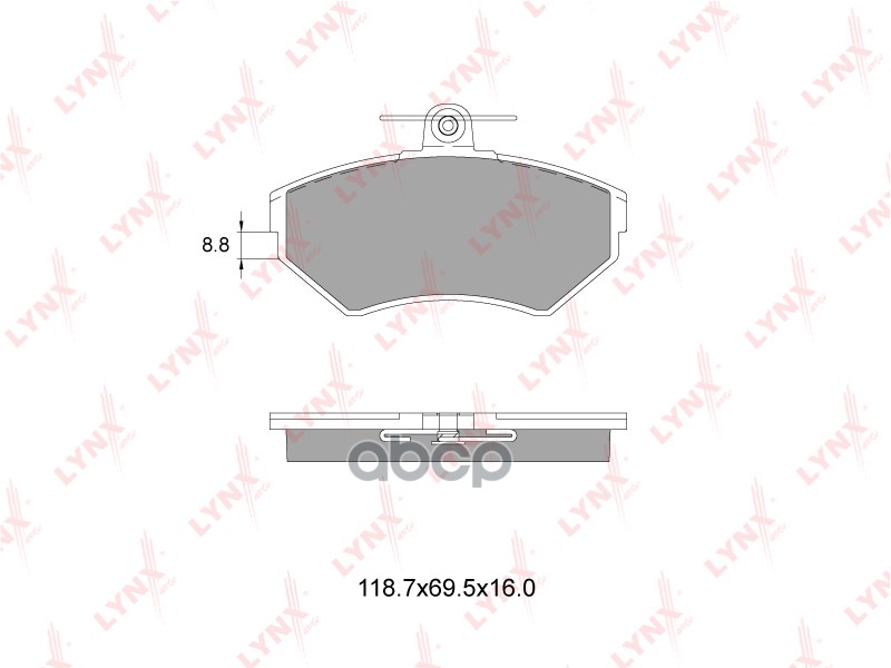 Колодки Тормозные Передние Vw Caddy 1.4-1.6 95-04 / Golf Iii 1.4-2.0 91-97 / Lupo 1.4-1.7D 98-05 / P LYNXauto арт. bd-8009