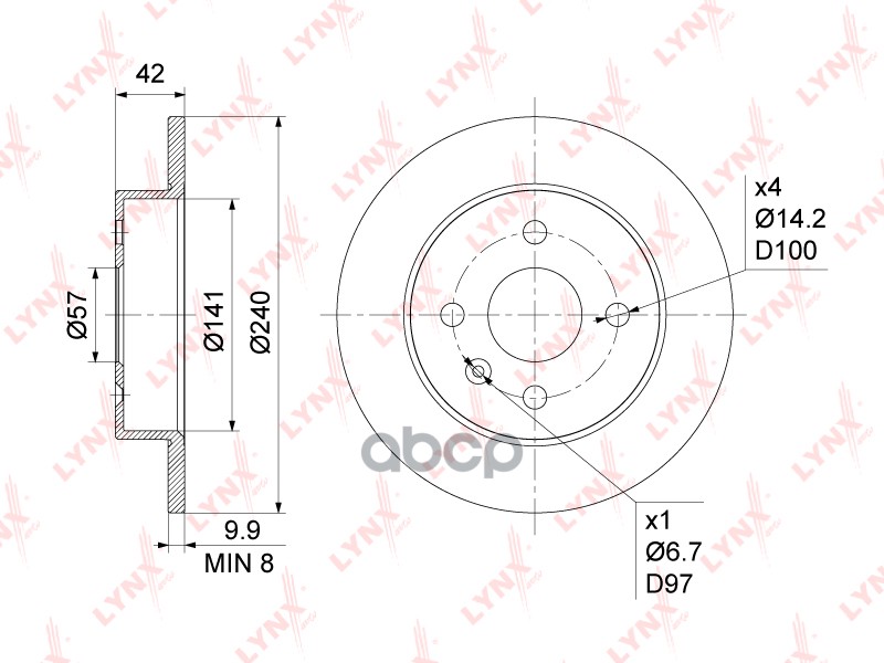 Диск Тормозной | Зад | LYNXauto арт. BN1118