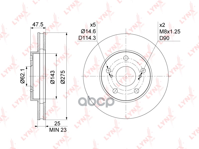 Диск Тормозной | Перед | LYNXauto арт. BN1181