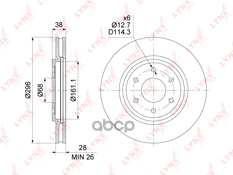 Диск Тормозной | Перед | LYNXauto арт. BN1804
