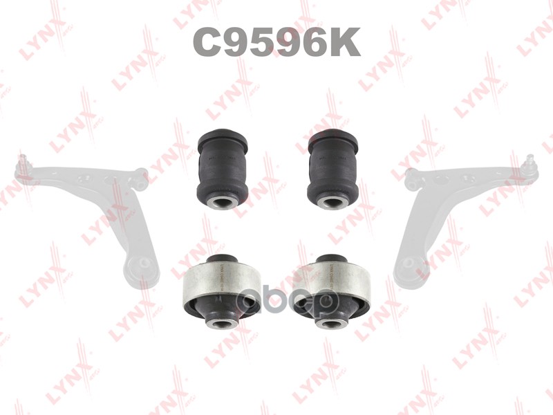 Комплект сайлентблоков / Рычагов / Перед. подв. MITSUBISHI Lancer(CS) 1.6-2.0 03> LYNXauto арт. c9596k