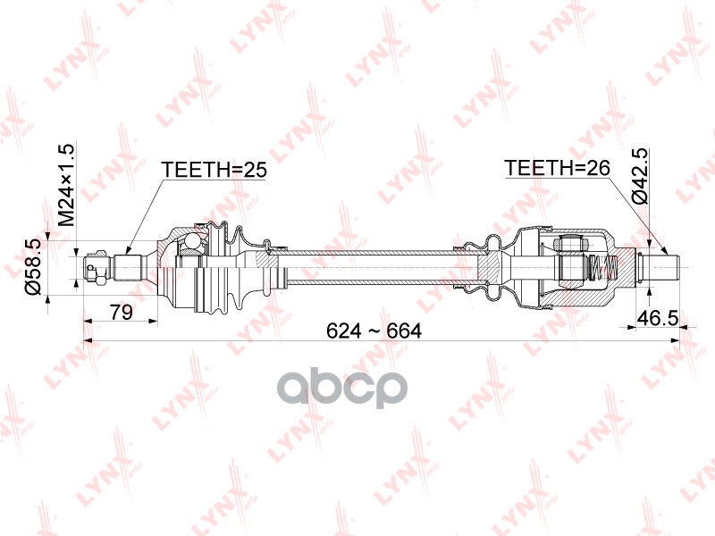 Привод В Сборе | Перед Лев | LYNXauto арт. CD1041