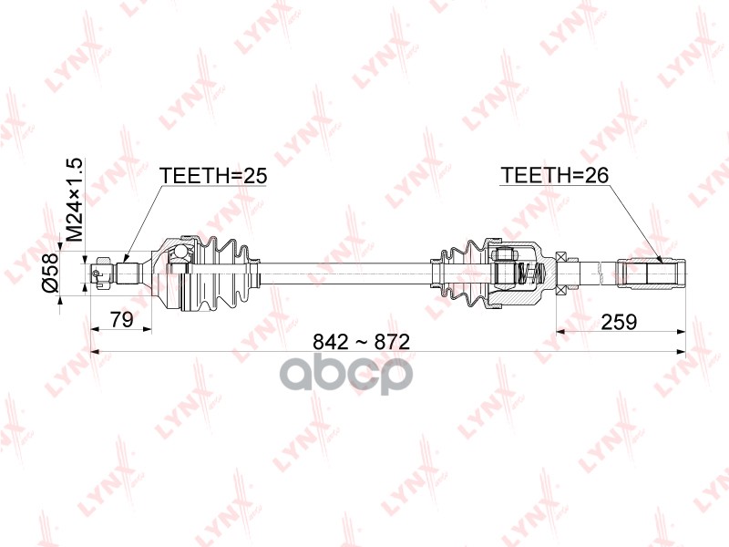 Привод В Сборе | Перед Прав | LYNXauto арт. CD1042