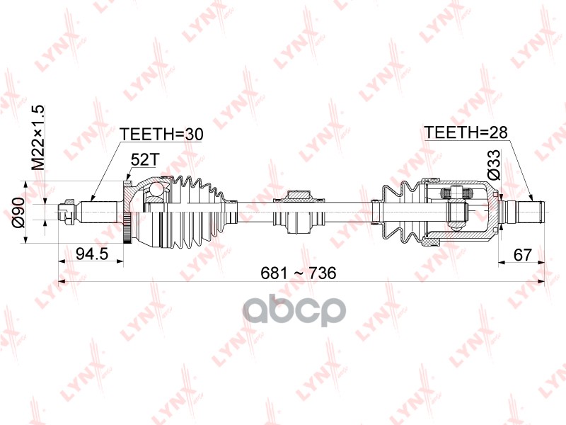Привод В Сборе | Перед Лев| LYNXauto арт. CD1060A