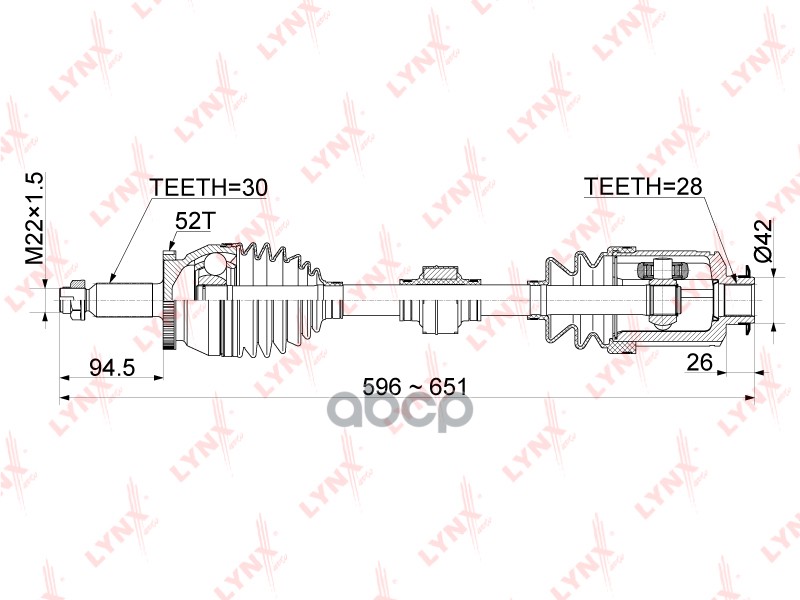 Привод В Сборе Передний R Hyundai Santa Fe(Dm) 2.4 12, Kia Sorento(Xm) 2.4 09 Cd-1061A LYNXauto арт. CD-1061A