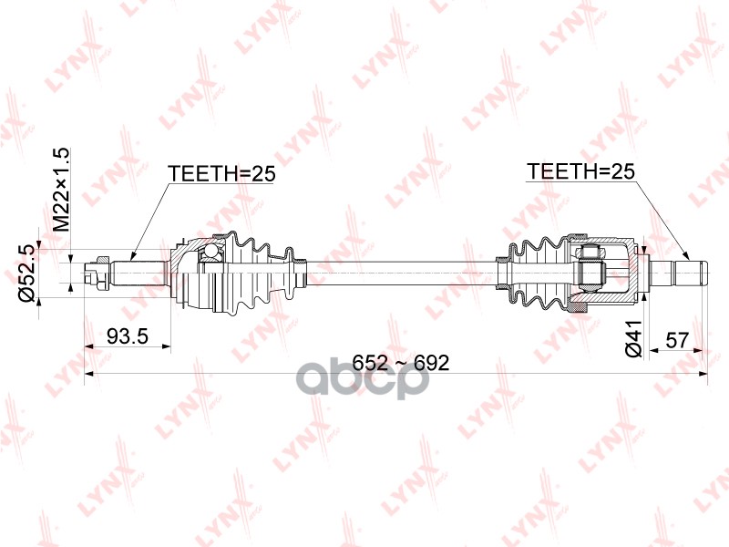 Привод в сборе L  CD-1062A LYNXauto арт. CD-1062A