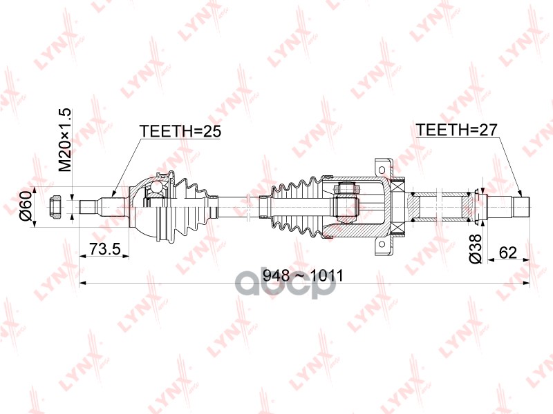 Привод в сборе LYNXauto CD-1079 LYNXauto арт. CD-1079