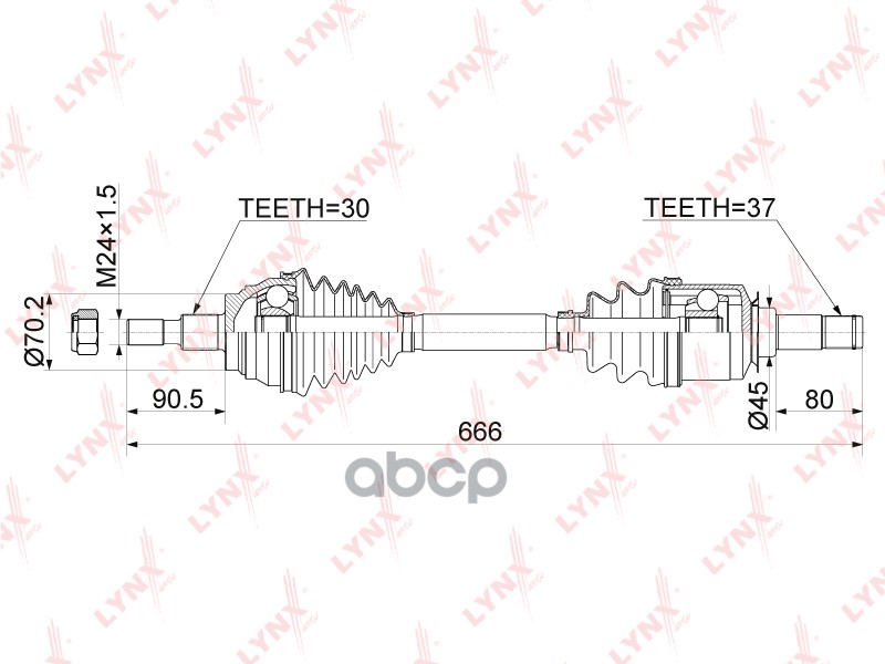 Привод В Сборе | Перед Лев | LYNXauto арт. CD1080
