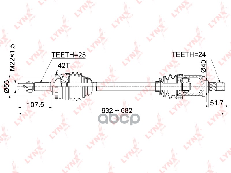 Привод В Сборе | Перед Лев| LYNXauto арт. CD1093A