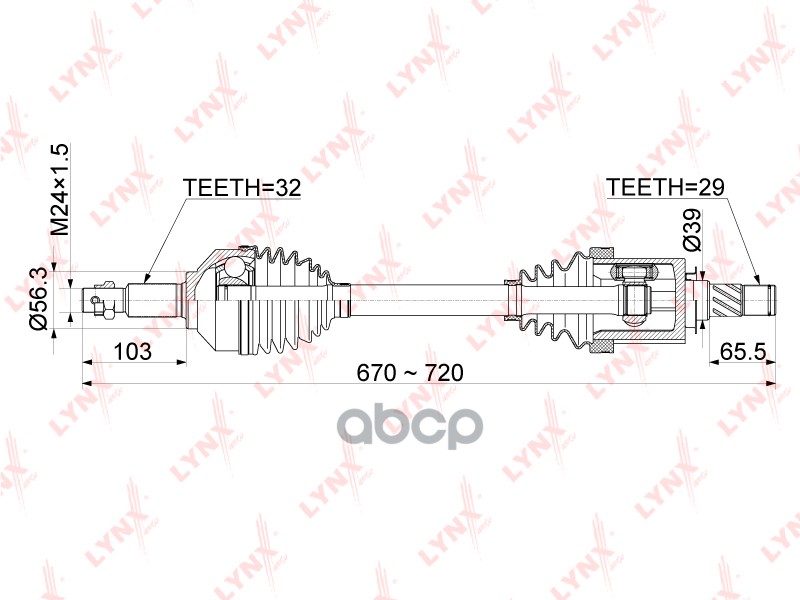 Привод В Сборе | Перед Лев| LYNXauto арт. CD1106