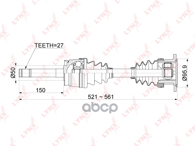 Привод В Сборе | Перед Прав/Лев | LYNXauto арт. CD1117