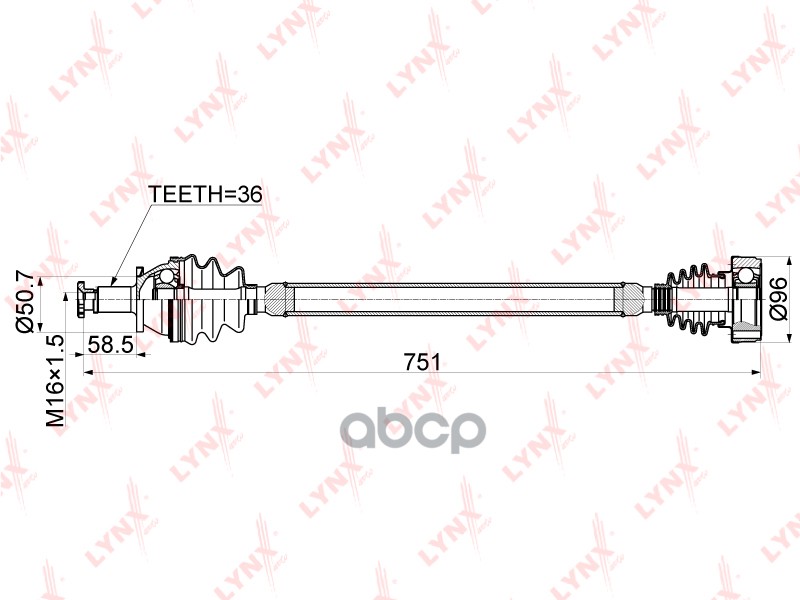 Привод В Сборе | Перед Прав | LYNXauto арт. CD1129