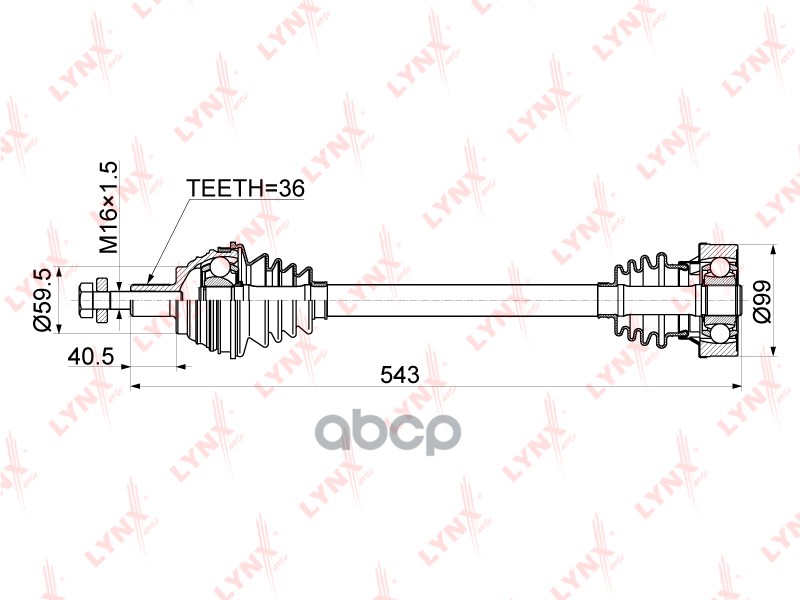 Привод В Сборе | Перед Лев | LYNXauto арт. CD1130