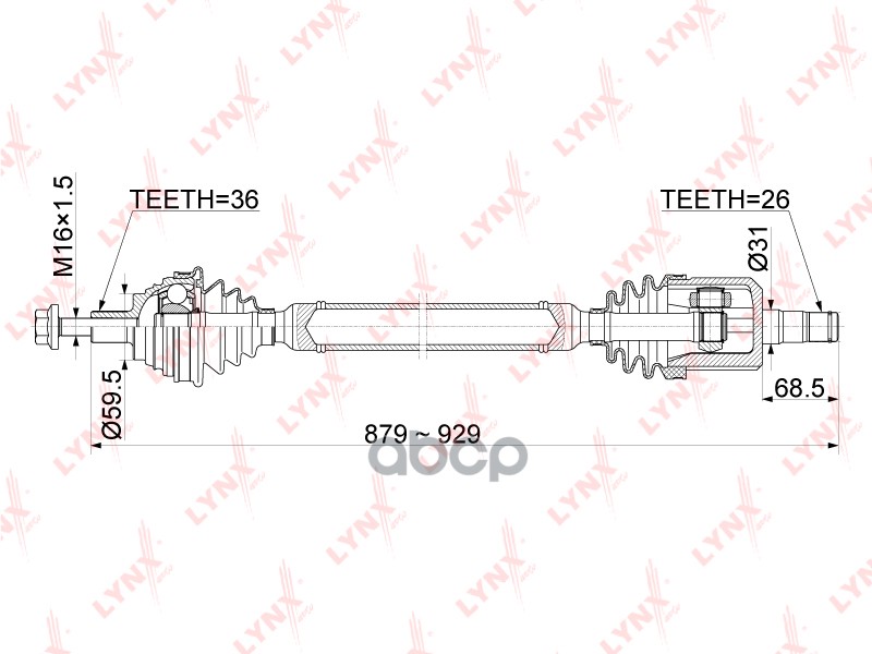 Привод В Сборе | Перед Прав | LYNXauto арт. CD1141