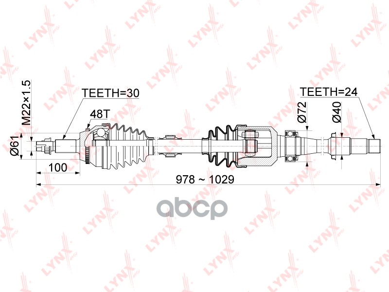 Привод В Сборе R Toyota Camry(V50) 3.5 11>  Lexus Es350 15> LYNXauto арт. cd-1151a