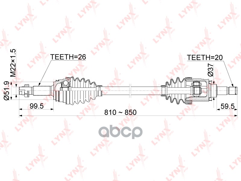 Привод В Сборе | Зад Прав/Лев | LYNXauto арт. CD1157