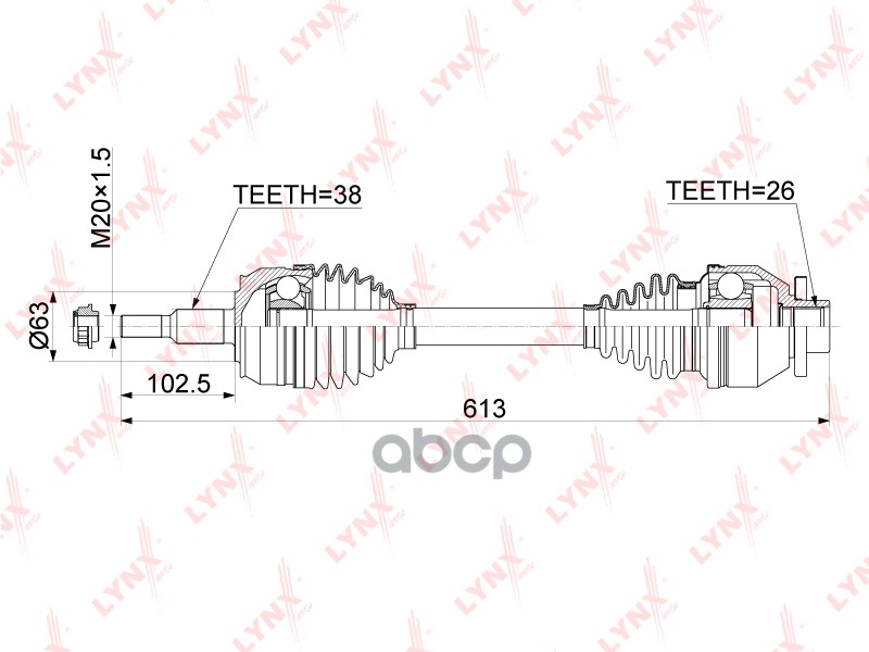 Привод В Сборе | Перед Лев | LYNXauto арт. CD1163
