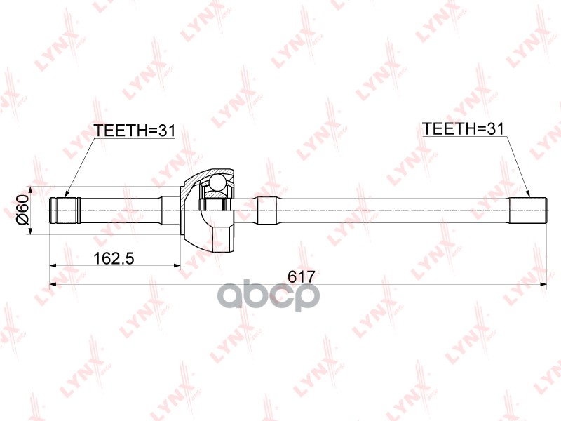 Привод В Сборе | Перед Прав | LYNXauto арт. CD1171