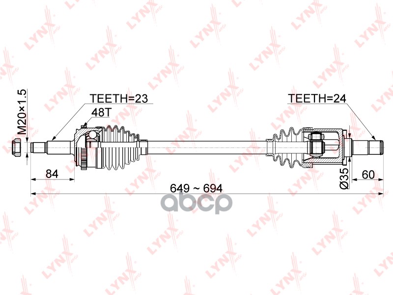 Привод В Сборе | Перед Лев | LYNXauto арт. CD1180A