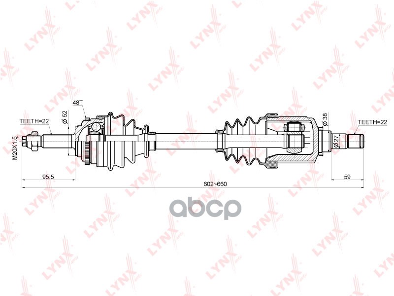 Привод В Сборе | Перед Лев | LYNXauto арт. CD1801A