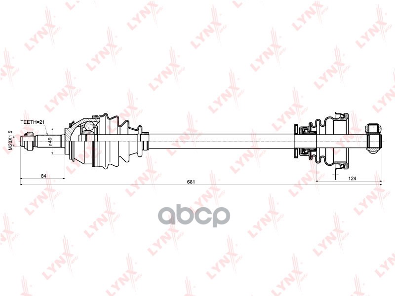 Привод в сборе L подходит для RENAULT Logan 04/Sandero 1.4/1.6 08 CD-6305 LYNXauto арт. CD-6305