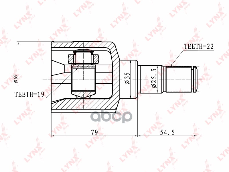 ШРУС внутренний DAEWOO Tico 95-00/Matiz 0.8 00> LYNXauto арт. ci-1804