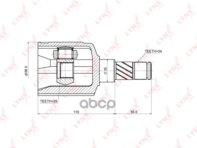 ШРУС внутренний DAEWOO Espero 2.0 95-99 LYNXauto арт. ci-1806
