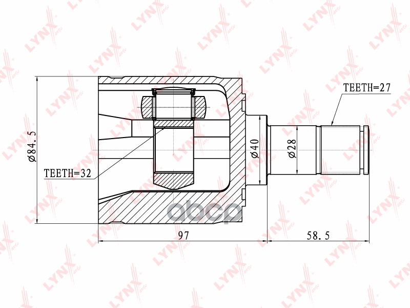 ШРУС внутренний HONDA Accord 90-98/CR-V 2.0 01> LYNXauto арт. ci-3400