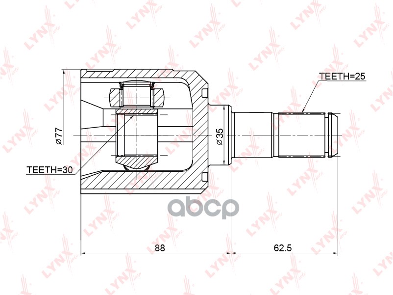 Шрус LYNXauto CI-3709 LYNXauto арт. CI-3709