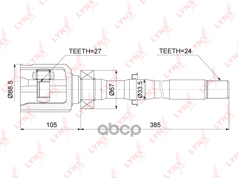 Шрус Внутренний | Перед Прав| LYNXauto арт. CI3728
